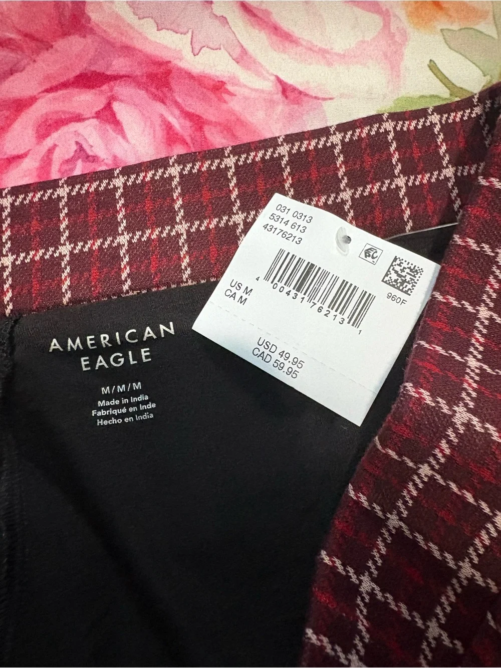 Women's Burgundy Plaid Flared Skirt